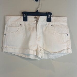 Women's PTCL White Denim Shorts